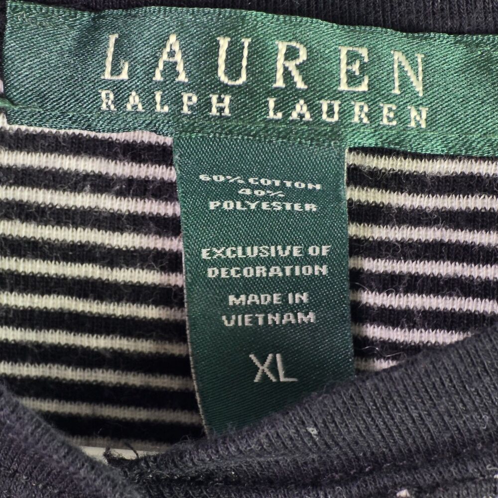 Lauren Ralph Lauren Women's XL Black & White Stripe Pajama Shirt - Picture 4 of 7